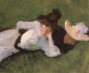 Two Girls on a Lawn John Singer Sargent